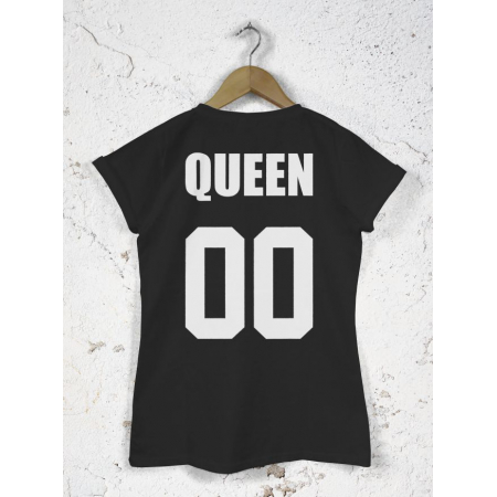Koszulki dla par zakochanych komplet 2 szt Queen King + numer